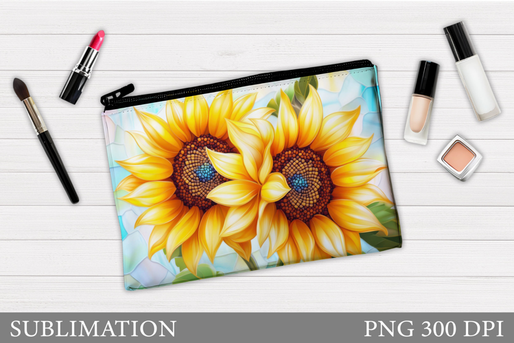 Sunflowers Makeup Bag. Flowers Cosmetics Bag Design