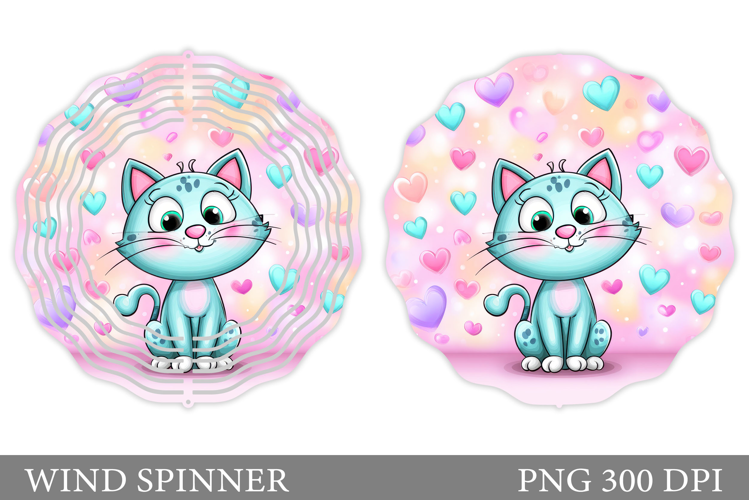 Valentines Cat Wind Spinner. Valentines Wind Spinner Design