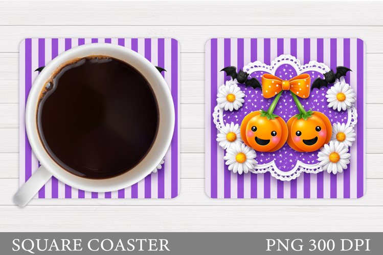 Cherry Pumpkin Coaster Design. Pumpkin Sublimation