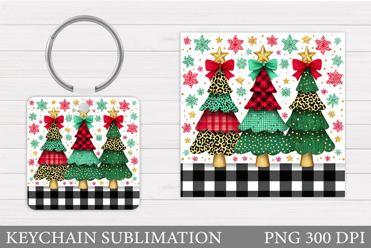 Christmas Tree Keychain. Christmas Keychain Sublimation