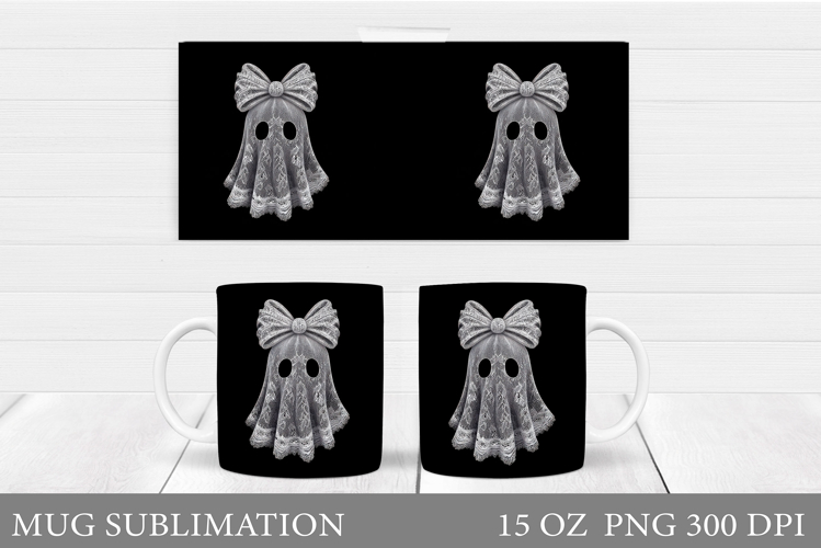 Cute Ghost Mug Design. Halloween Mug Sublimation