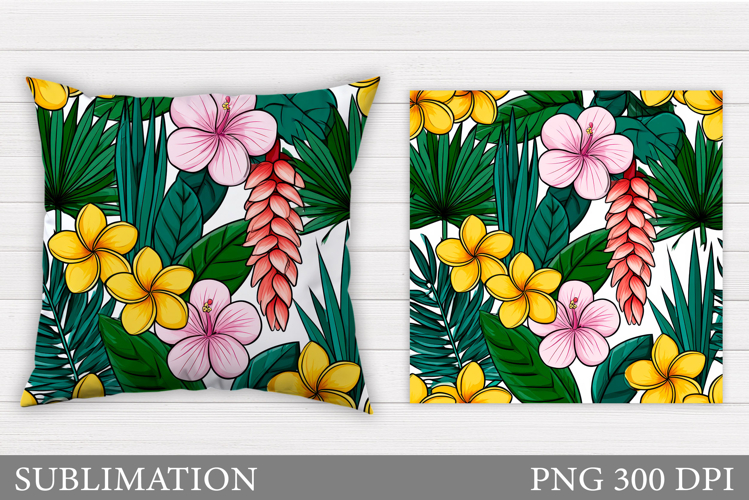 Flowers Pillow Design. Floral Pillow Sublimation example image 1