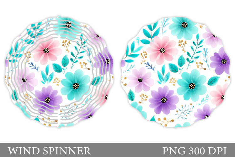 Floral Wind Spinner Sublimation. Flowers Wind Spinner Design