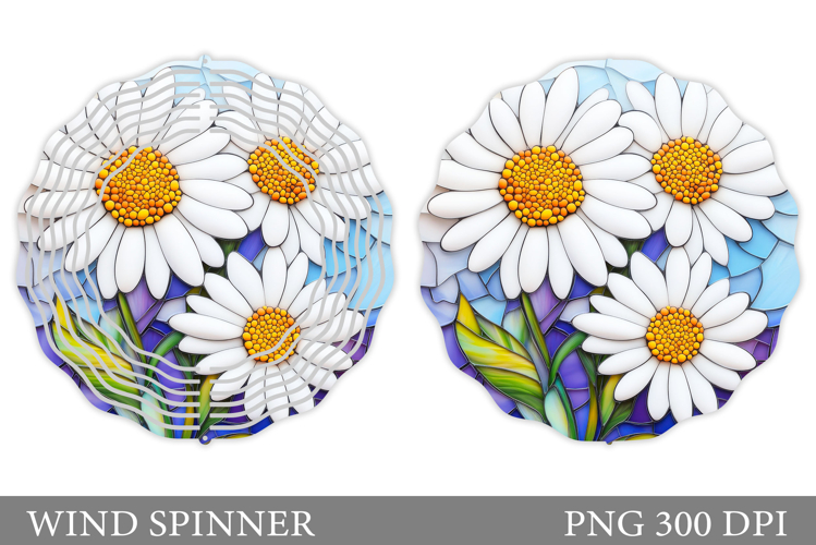Flowers Wind Spinner Design. Daisy Flowers Wind Spinner