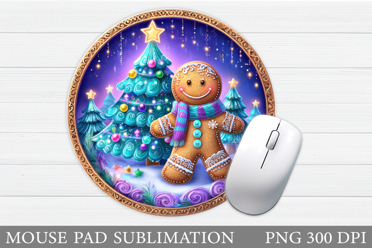 Cute Gingerbread Mouse Pad. Christmas Mouse Pad Design