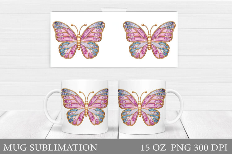 Butterfly Mug Design. Butterfliy Mug Sublimation example image 1