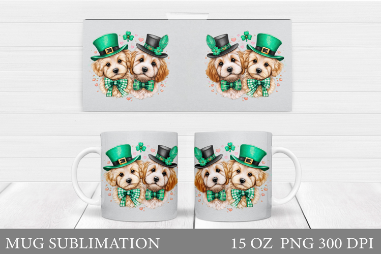 St Patrick Dogs Mug Design. St Patrick Mug Sublimation