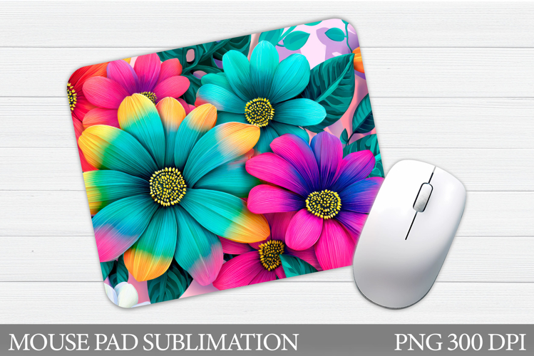 Flowers Mouse Pad Sublimation. Floral Mouse Pad Design
