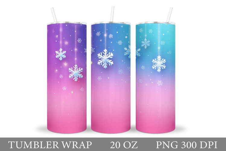 Shimmer Snowflakes Tumbler. Snowflakes Tumbler Design
