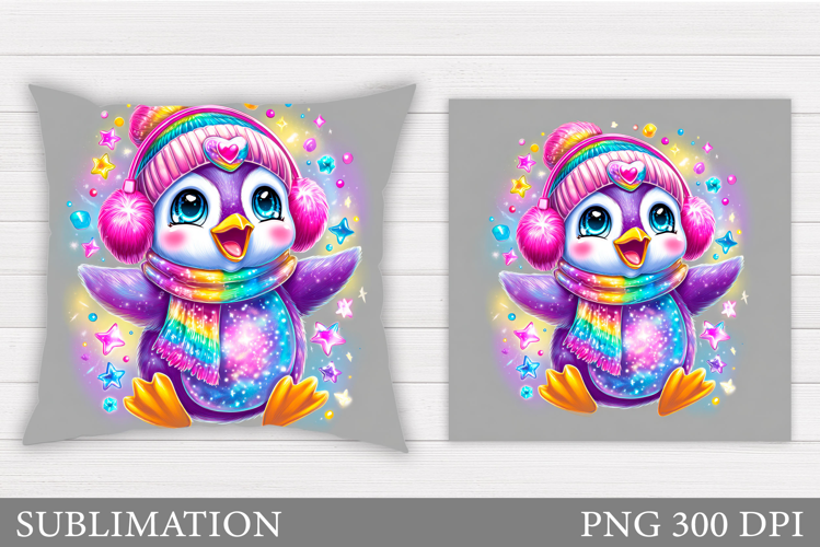 Christmas Penguin Pillow. Christmas Pillow Sublimation
