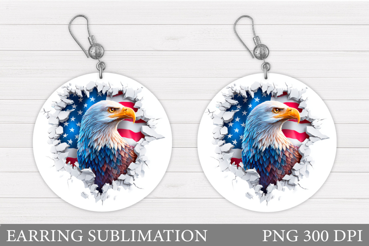 Patriotic Eagle Earring Design. Patriotic Bee Sublimation