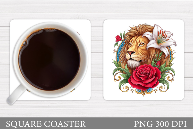 Lion Coaster Design. Lion Sublimation