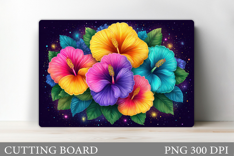 Flowers Cutting Board Design. Tropical Flowers Cutting Board
