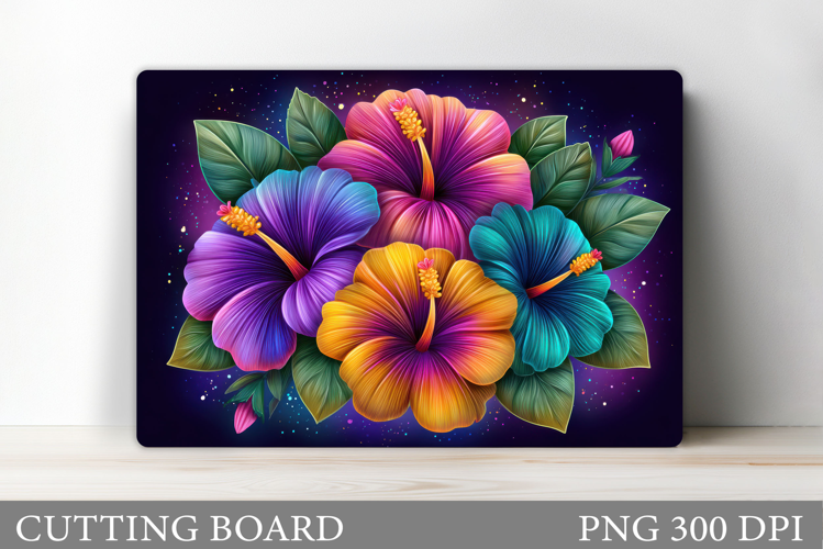 Hibiscus Cutting Board. Floral Cutting Board Sublimation