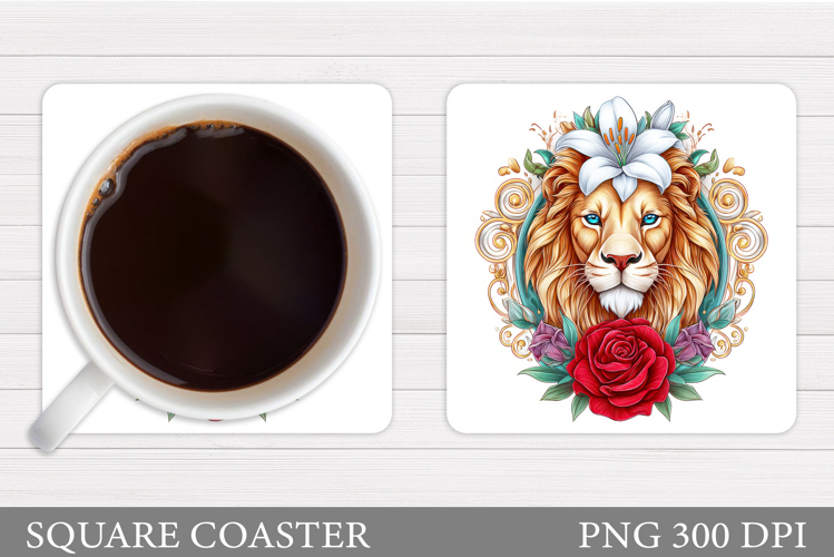 Lion Coaster Design. Lion Sublimation example image 1
