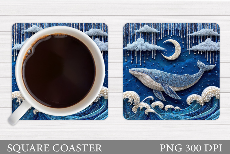 Whale Coaster Design. Whale Sublimation