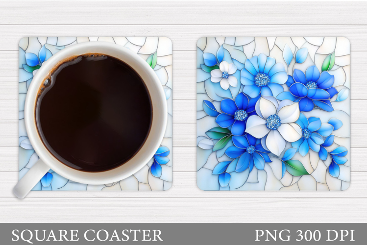 Floral Coaster Design. Flowers Coaster Sublimation