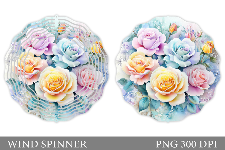 Roses Wind Spinner Design. Flowers Wind Spinner Sublimation