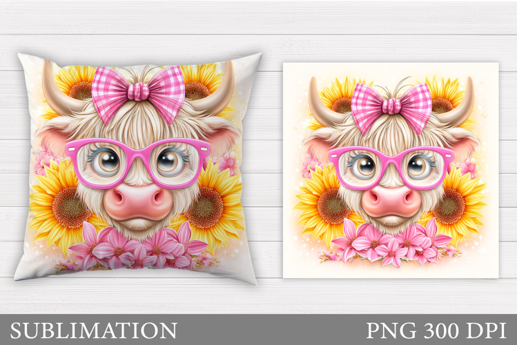 Cute Cow Pillow Design. Cow Sublimation