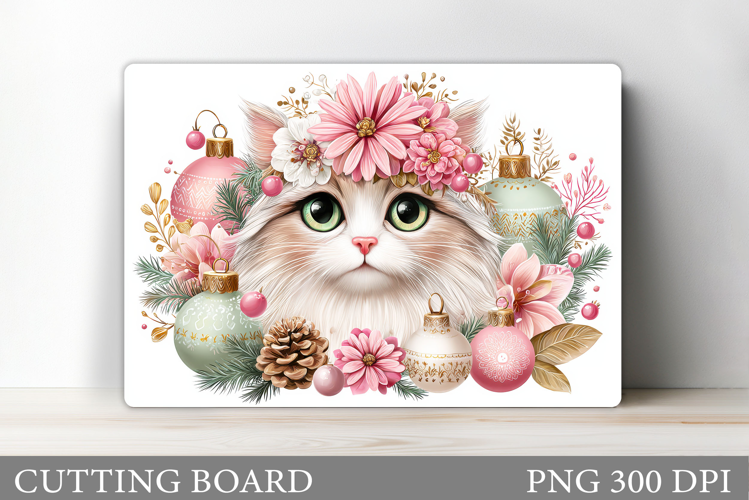 Christmas Cat Cutting Board. Christmas Cutting Board Design