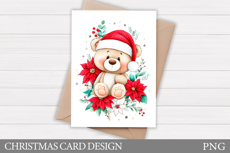 Christmas Bear Card Design. Christmas Card Printable
