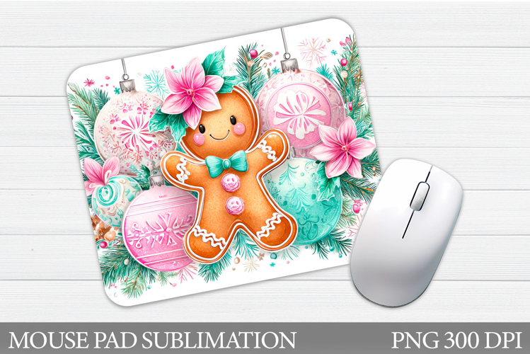 Cute Gingerbread Mouse Pad. Christmas Mouse Pad Design