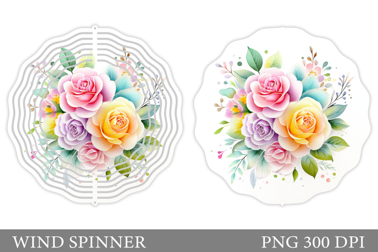 Roses Wind Spinner Design. Flowers Wind Spinner Sublimation