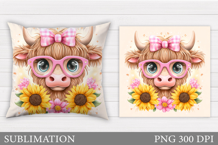 Cute Cow Pillow Design. Cow Sublimation