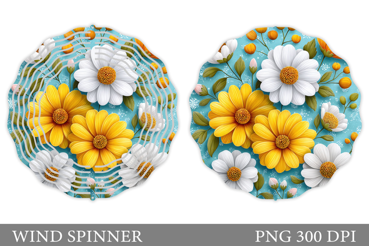 Floral Wind Spinner Sublimation. Flowers Wind Spinner Design