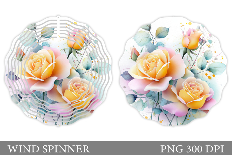 Roses Wind Spinner Design. Flowers Wind Spinner Sublimation