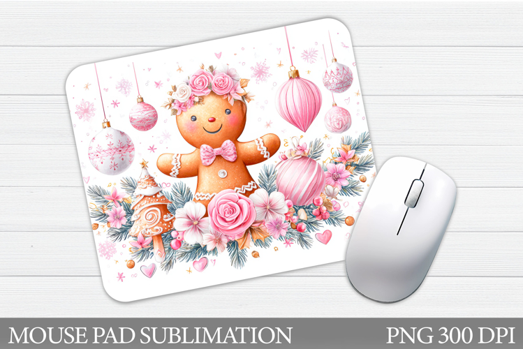 Cute Gingerbread Mouse Pad. Christmas Mouse Pad Design