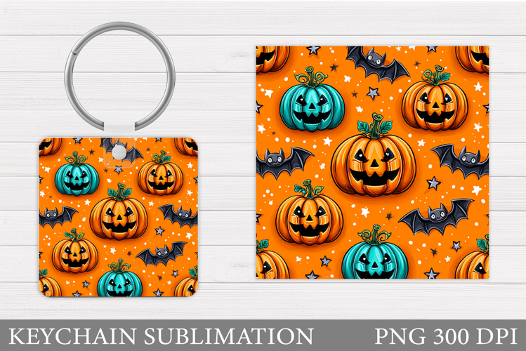 Halloween Pumpkin Keychain. Halloween Keychain Design