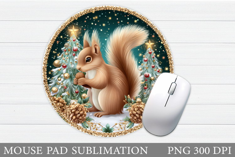 Christmas Squirrel Mouse Pad. Christmas Mouse Pad Design