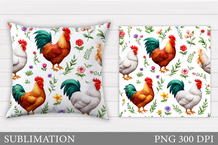 Rooster Sublimation. Rooster Pillow Sublimation