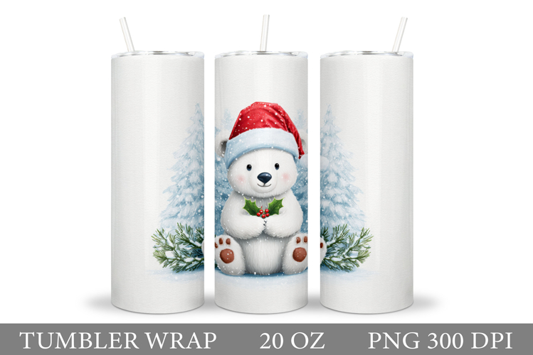 Polar Bear Tumbler Design. Christmas Tumbler Sublimation