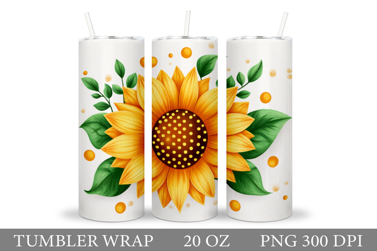 Sunflower Tumbler Design. Flowers Tumbler Sublimation