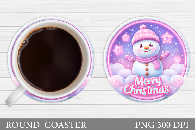 Cute Snowman Coaster. Christmas Coaster Sublimation