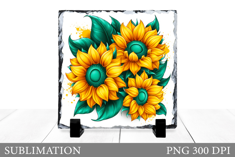 Sunflower Sublimation. Sunflowers Slate Sublimation