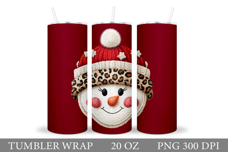 Cute Snowman Tumbler Design. Christmas Tumbler Sublimation