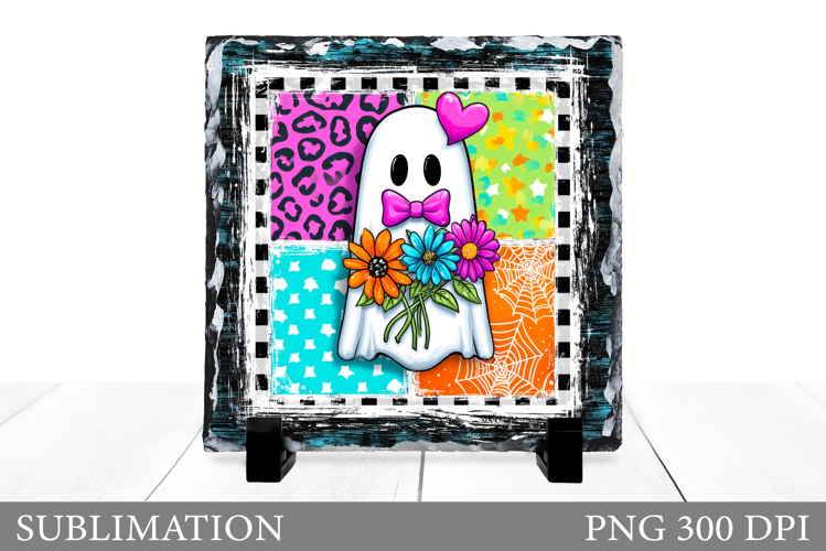 Cute Ghost Slate Design. Halloween Slate Sublimation