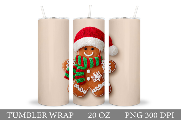 Gingerbread Tumbler Design. Christmas Tumbler Sublimation