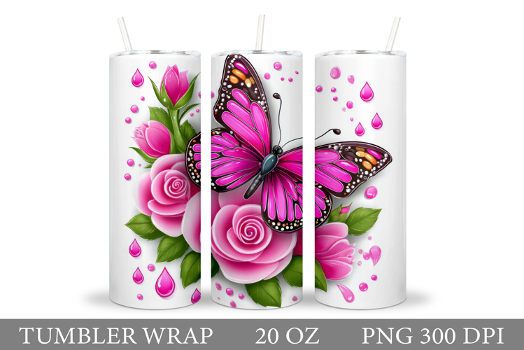Butterfly Tumbler Design. Butterfly Tumbler Sublimation