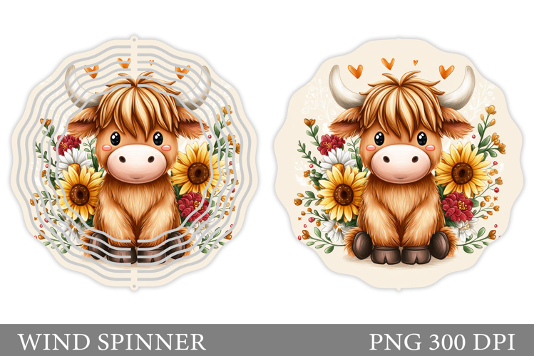 Cute Cow Wind Spinner Design. Cute Cow Sublimation