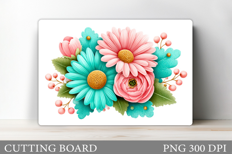 Floral Cutting Board Design. Flowers Cutting Board