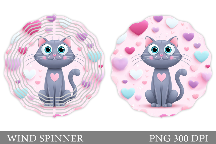 Valentines Cat Wind Spinner. Valentines Wind Spinner Design