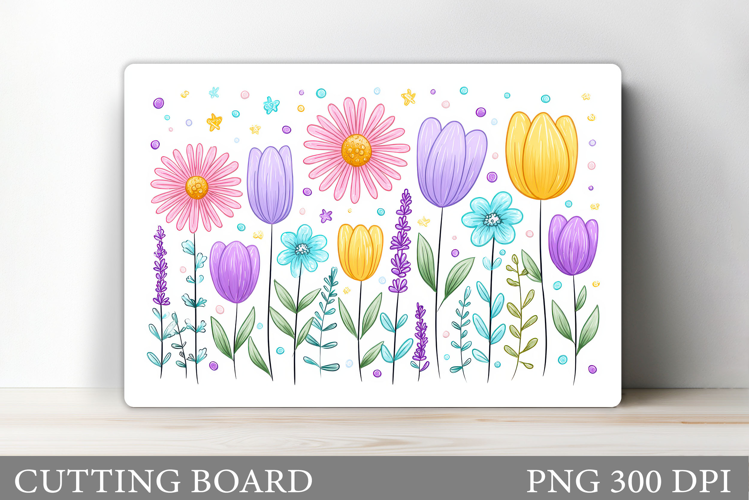 Flowers Cutting Board. Floral Cutting Board Sublimation