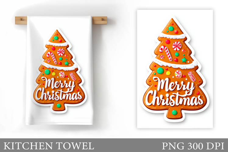 Christmas Tree Kitchen Towel. Christmas Deer Kitchen Towel