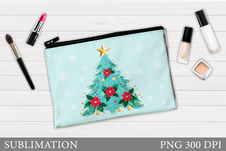 Christmas Cosmetics Bag. Christmas Tree Makeup Bag Design