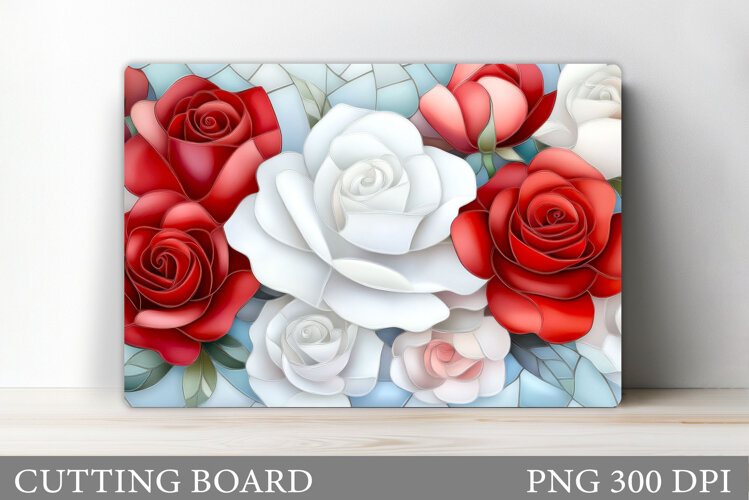 Roses Cutting Board Design. Roses Sublimation example image 1