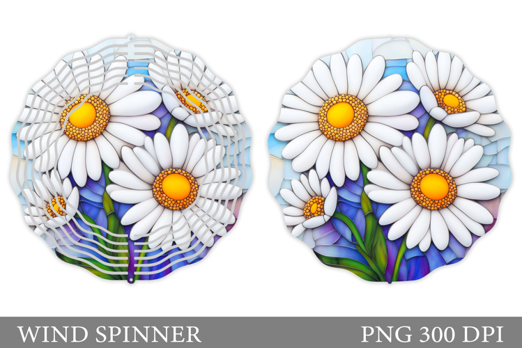 Flowers Wind Spinner Design. Daisy Flowers Wind Spinner